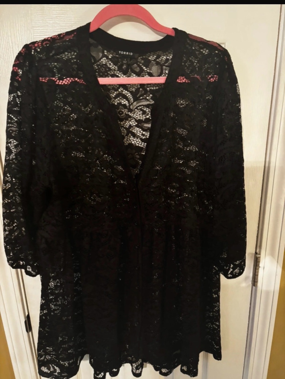 torrid Black Floral Lace Shirt
